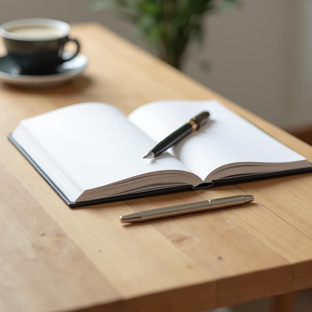 Notesbog og pen